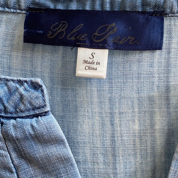 Francesca's Blue Rair chambray tunic top/dress S - Picture 6 of 9